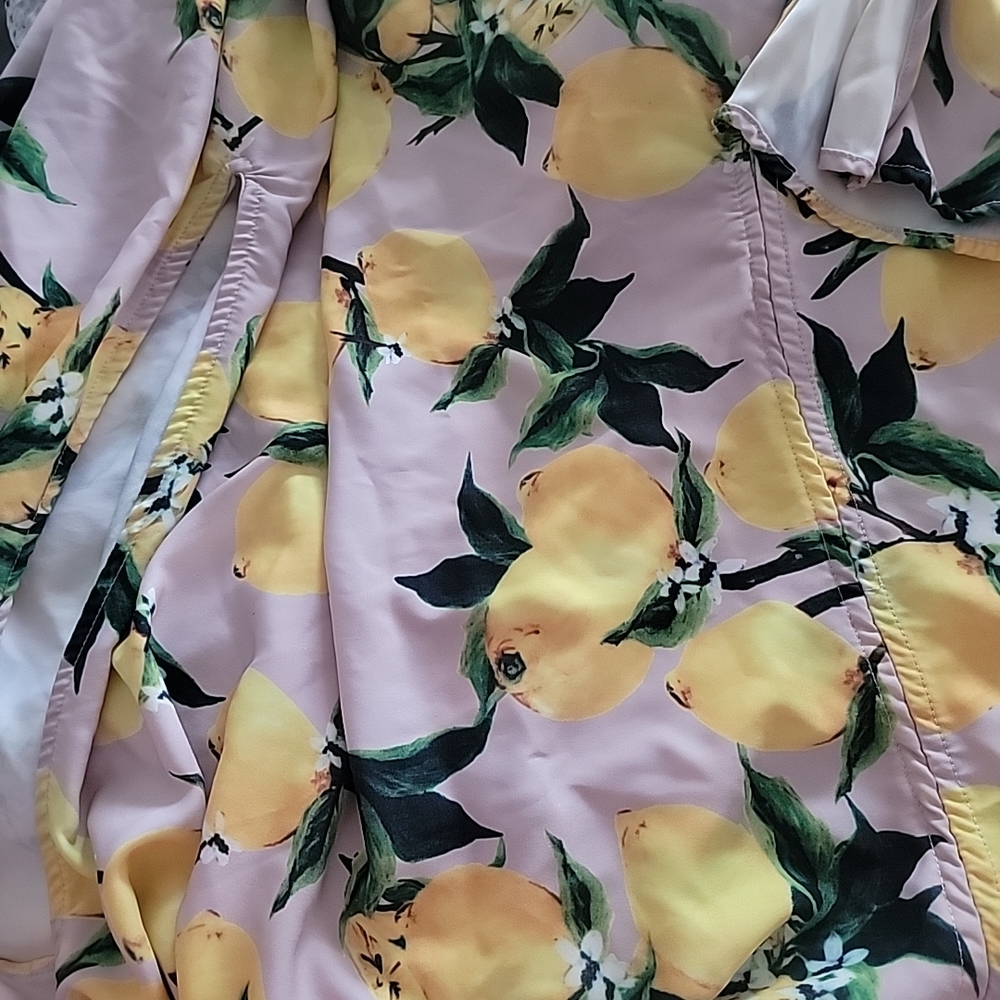 Coquette Girl Lemon Print Belle Sleeve Maxi Dress Whimsical - Picture 6 of 14